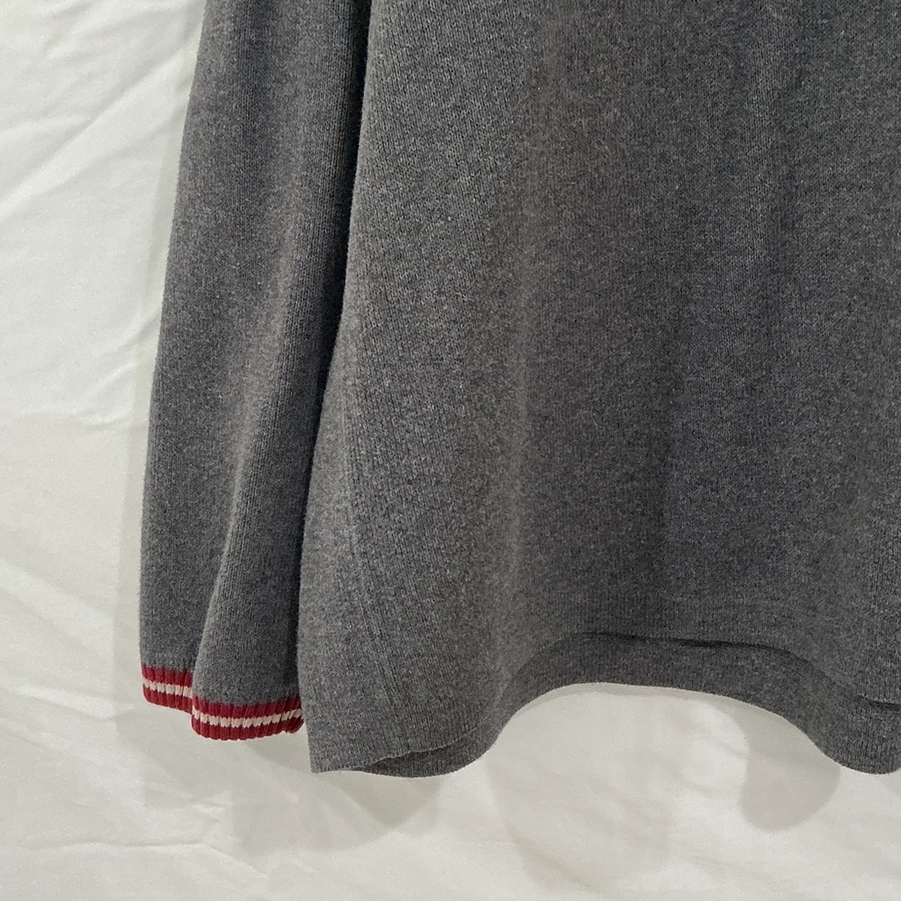 J. Crew Charcoal Sweater with Red Trim - Picture 4 of 7